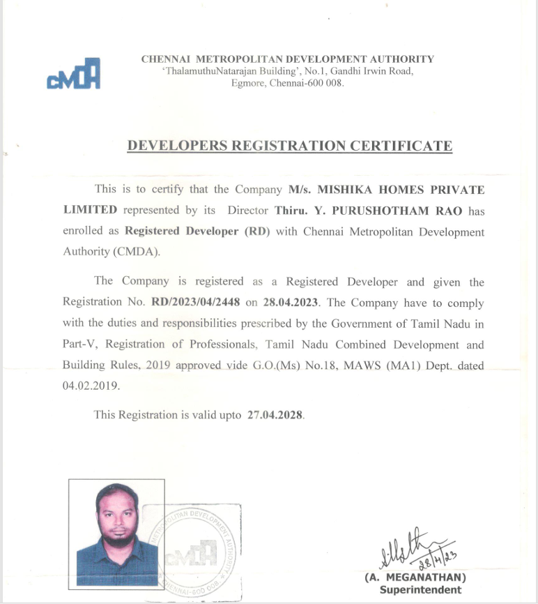 Certification - Mishika Homes